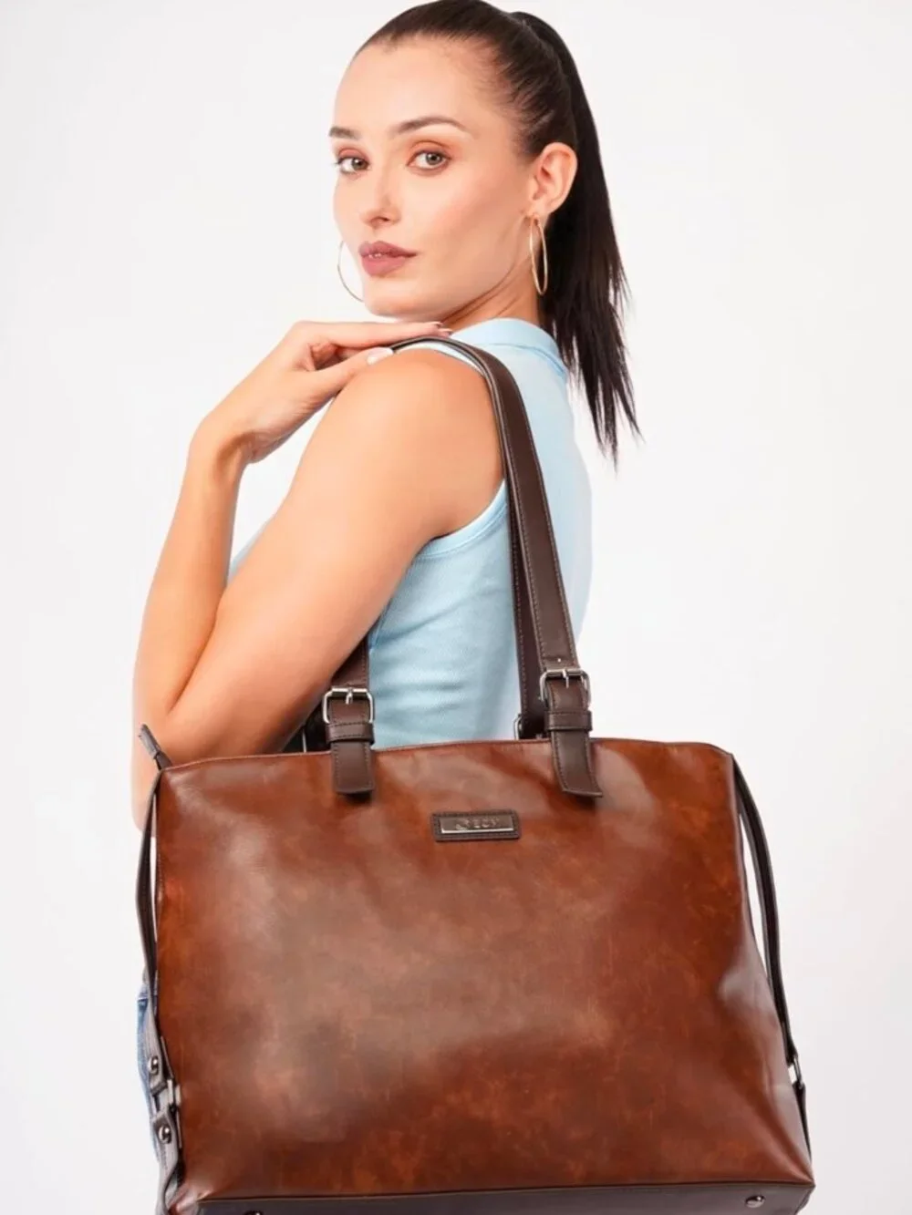 3pcs Vegan Tote Set for Women-Stylish Top Handle Laptop Bag Purse Sling Handbag